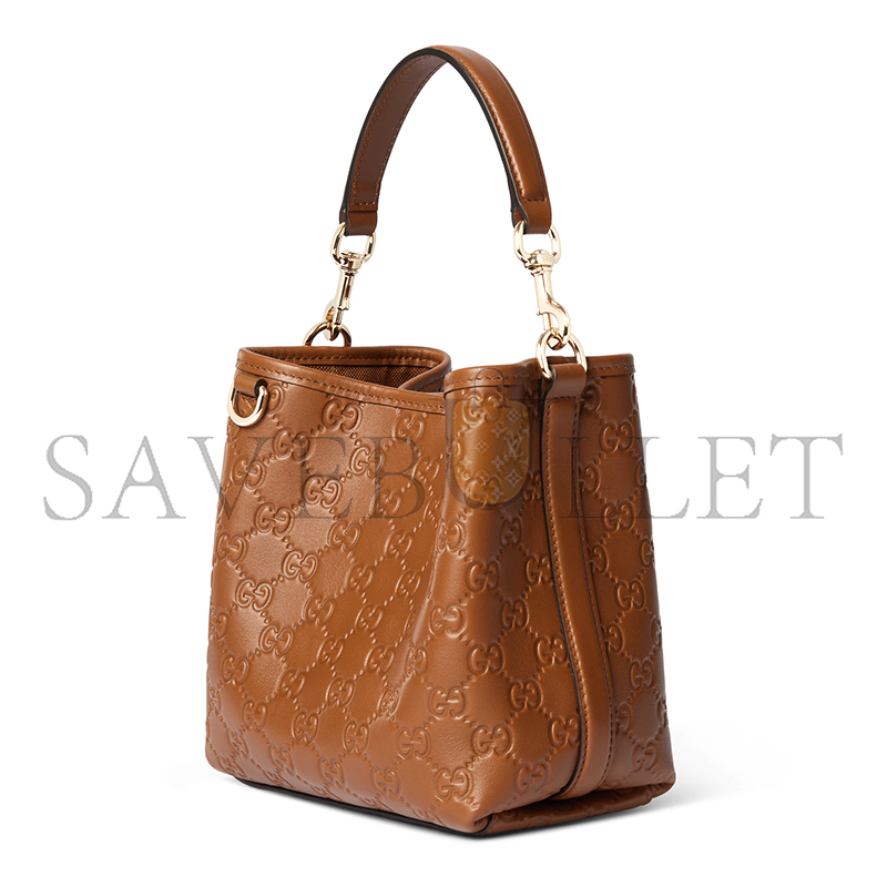 GUCCI GG EMBLEM SMALL BUCKET BAG ‎815118 (19*18*11cm)